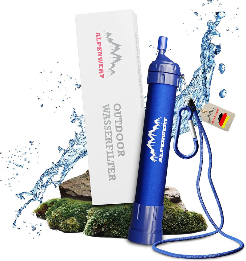 ALPENWERT Wasserfilter Outdoor - Trinkwasserfilter für 4000 Liter gefiltertes Wasser - Trinkwasserau