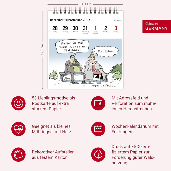 Peter Butschkow: Fahrrad unser Premium-Postkartenkalender 2027: Kleiner Kalender zum Aufstellen mit
