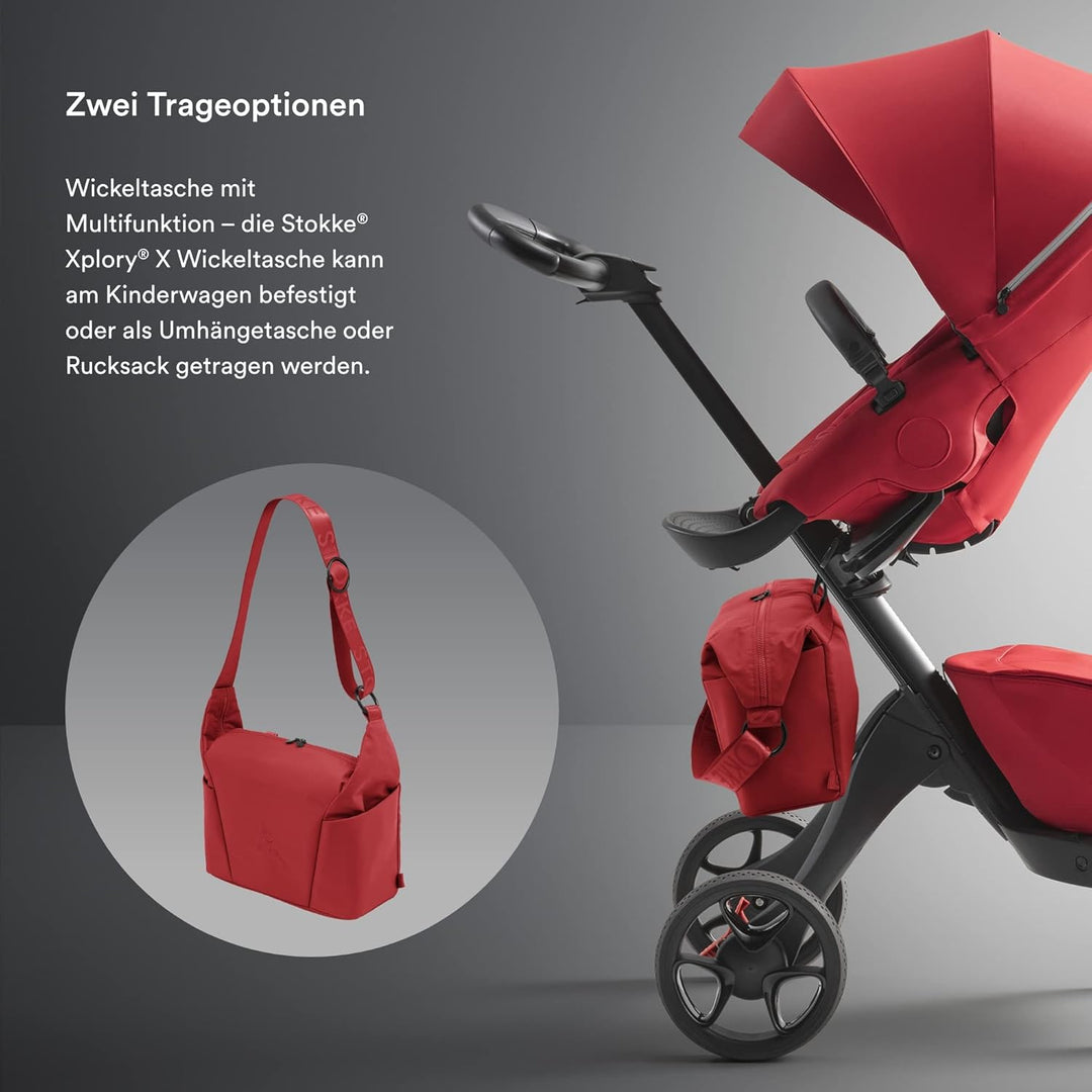 Stokke Xplory X Wickeltasche – Trageoption als Schultertasche oder Rucksack – Inklusive faltbarer Wi