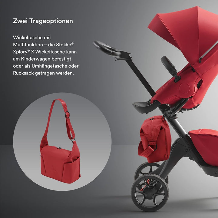 Stokke Xplory X Wickeltasche – Trageoption als Schultertasche oder Rucksack – Inklusive faltbarer Wi