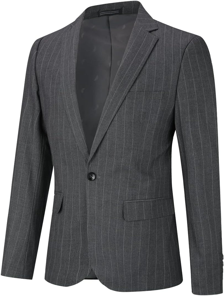 YOUTHUP Herren 2 Teilig Anzug Regular Fit Vertikale Streifen Anzüge Formale Herrenanzug für Hochzeit
