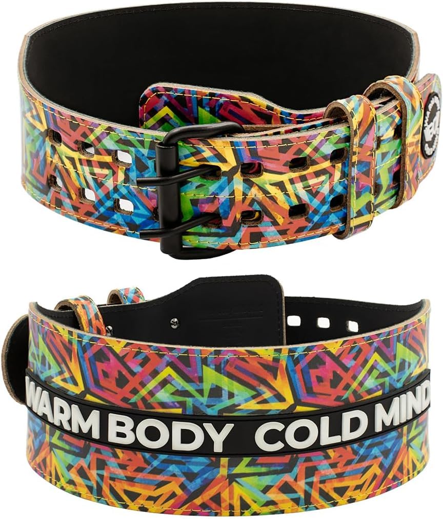 WARM BODY COLD MIND Premium Gewichthebergürtel aus Leder (10cm) für Krafttraining - Gym Gürtel für G