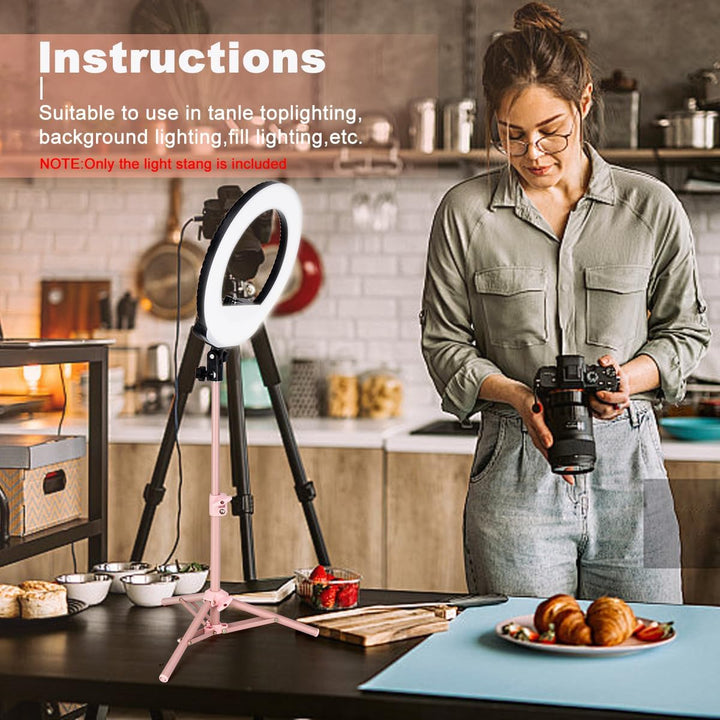 Koolehaoda 60cm Hoch Handy Stativ Flexibel Tischstativ mit 360° Kugelkopf und 26cm Schwanenhals, Sch