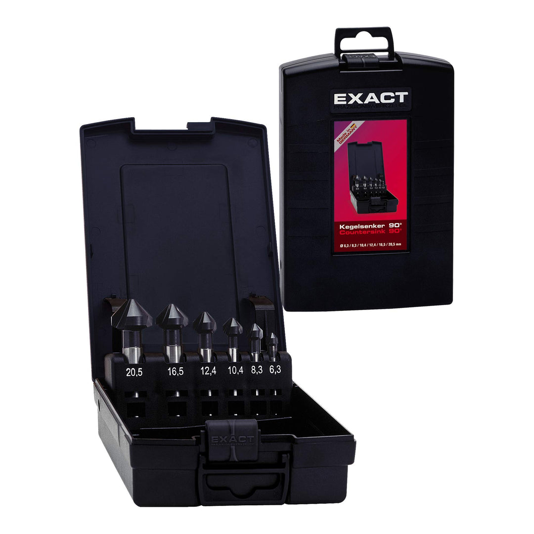 Exact 51157 Kegelsenker Set, Ø 6,3-20,5mm, 90°, HSS, TiAlN-Beschichtung, DIN 335C, Ø 6,3-20,5mm, 90°