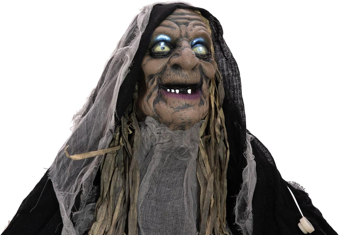 EUROPALMS Halloween Figur Hellxunar | Höllenfürst mit Licht-, Sound-, und Bewegungseffekten