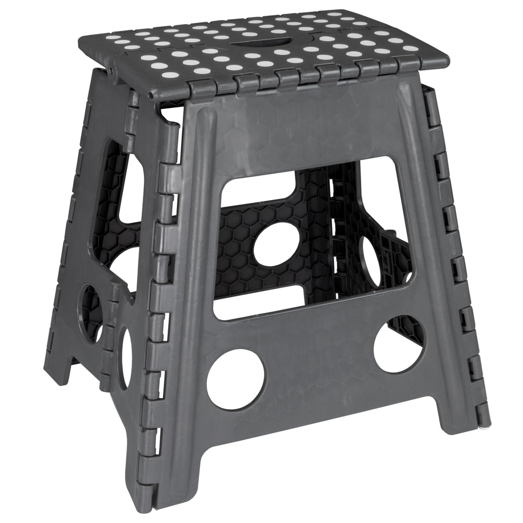 Deco4Me XL Tritthocker klappbar 40 cm hoch, belastbar bis 150 kg, 1 Stufe, rutschfest - Faltbarer Kl