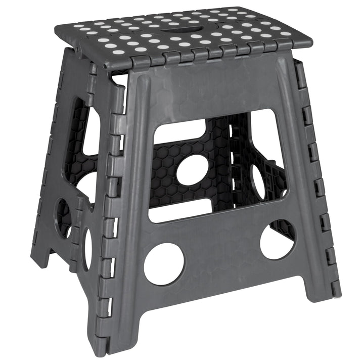 Deco4Me XL Tritthocker klappbar 40 cm hoch, belastbar bis 150 kg, 1 Stufe, rutschfest - Faltbarer Kl