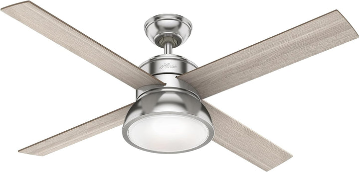 HUNTER FAN Deckenventilator Loki 132 cm für den Innenbereich, mit Beleuchtung und Fernbedienung, 4 a
