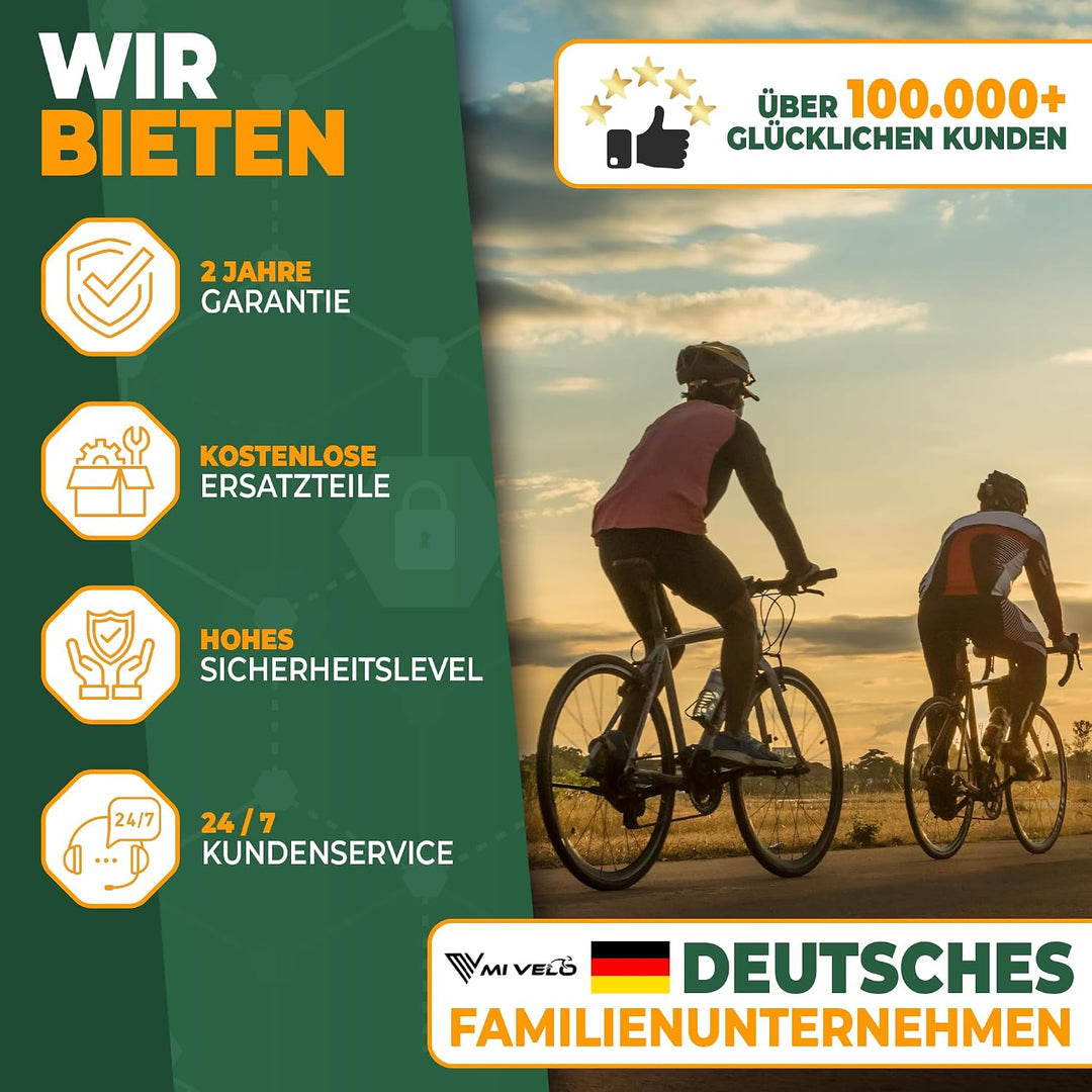 MIVELO Fahrradschloss Faltschloss mit AirTag Geheimfach I Zahlenschloss Fahrrad inkl. Halterung - Fa