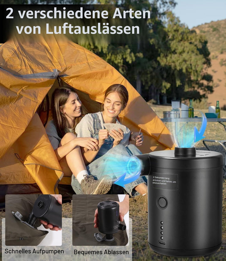 Tragbare Sup Pumpe Elektrisch mit 4000mAh Akku, Schnell Aufblasbare Elektrische Luftpumpe, Mini Akku