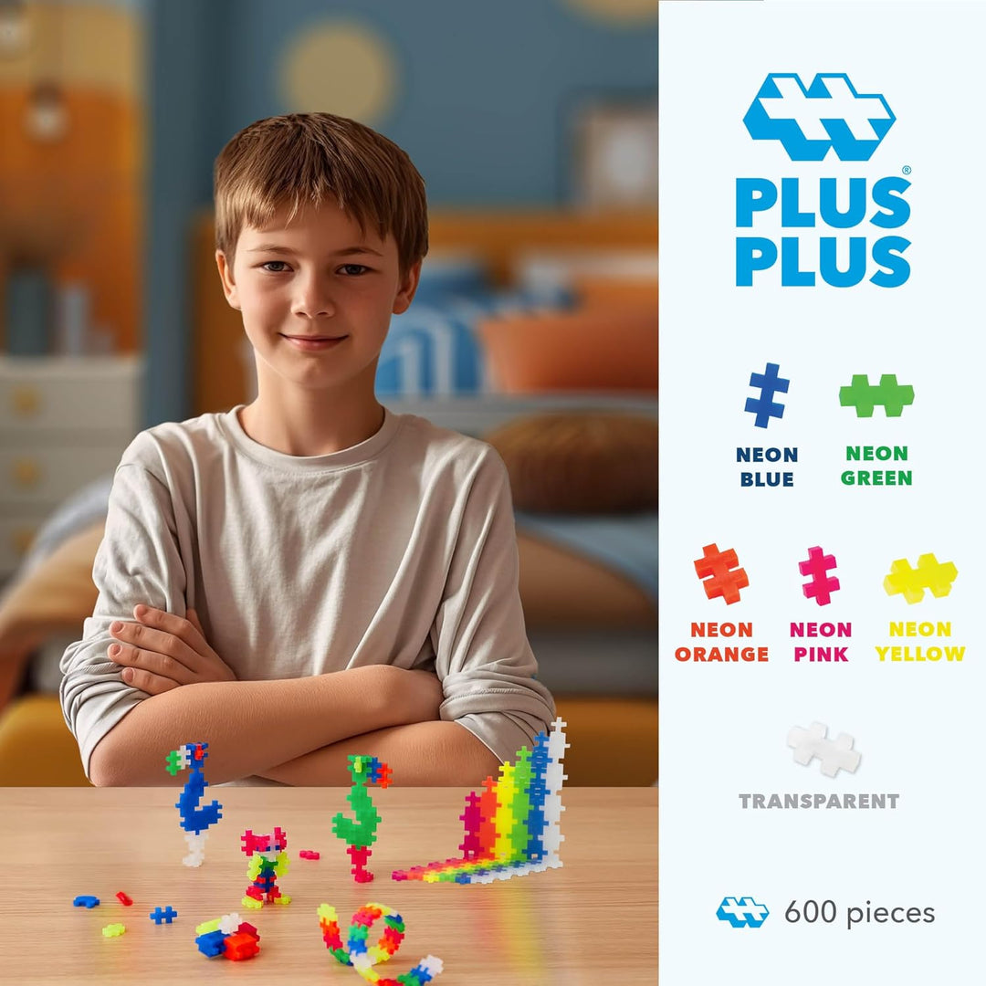 Geniales Konstruktionsspielzeug, Open Play Neon, Bausteine-Set, 600 Teile 600 Pieces Neon, 600 Piece