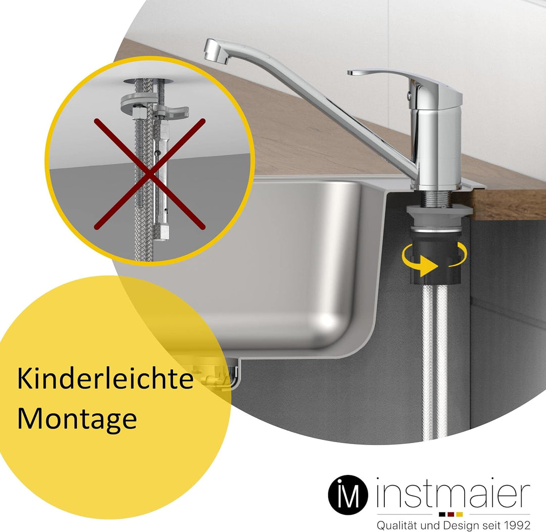 instmaier K1 Küchenaramtur | Wasserhahn Küche | Mischbatterie für die Küche | Armatur Spüle | Spülti