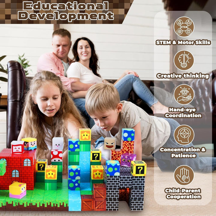 Magnetische Bausteine 150 Stück Magnetbausteine für Kinder Bauen Deine Abenteuerspiel Castle STEM Mo