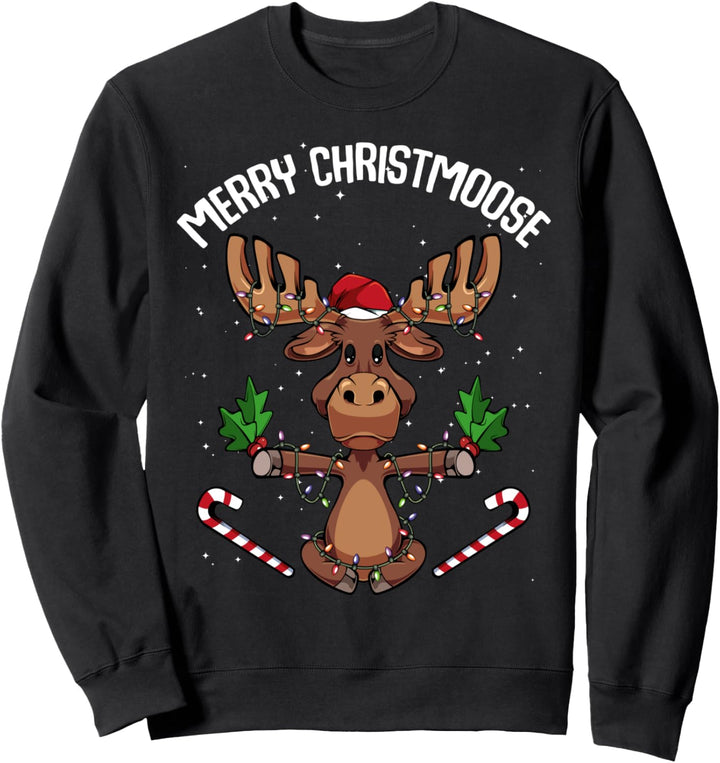 Merry Christmoose Elch Rentier Weihnachten Tier Natur Wald Sweatshirt