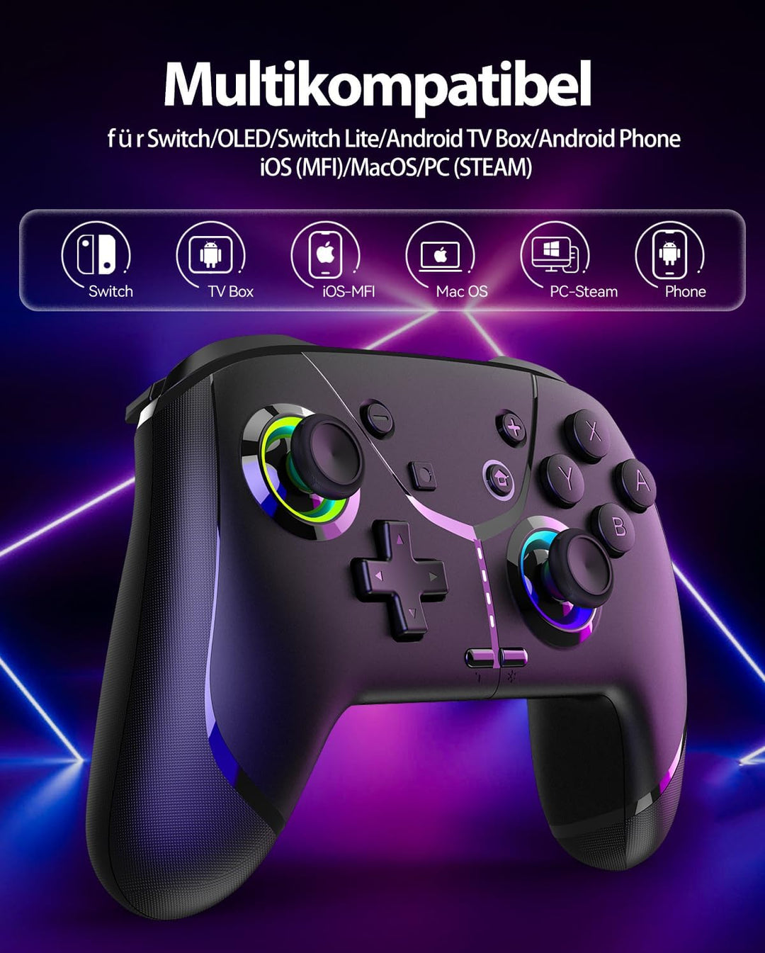 Switch Controller, Game Controller, Switch Pro Gamepad, 4 Vibrationsmodi, 3 Turbo-Modi, kompatibel i