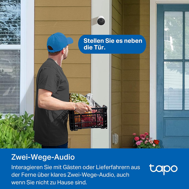 Tapo C410 Überwachungskamera Aussen Akku, 2K Auflösung, Farbnachtsicht, MicroSD-Speicher, 6400-mAh N