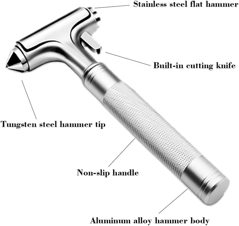 WONDER POINT Premium Auto Sicherheitshammer, Notfall-Fluchtwerkzeug Mit Autofensterbrecher Und Siche