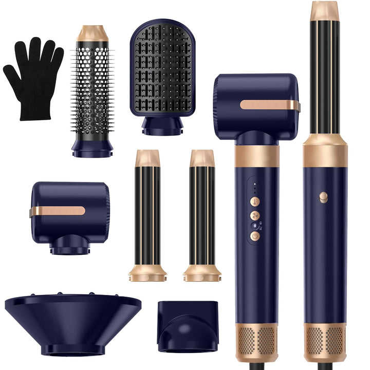 Airstyler 7 in 1,1400w Föhn mit Diffusor Haartrockner mit 3 Temperatur, Multi Hairstyler Set, 30mm A