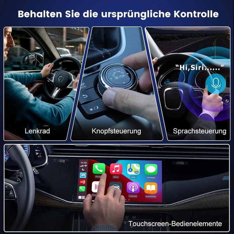 CarlinKit 3.0 Wireless CarPlay Adapter für werkseitig verkabelte CarPlay-Fahrzeuge, kompatibel mit A