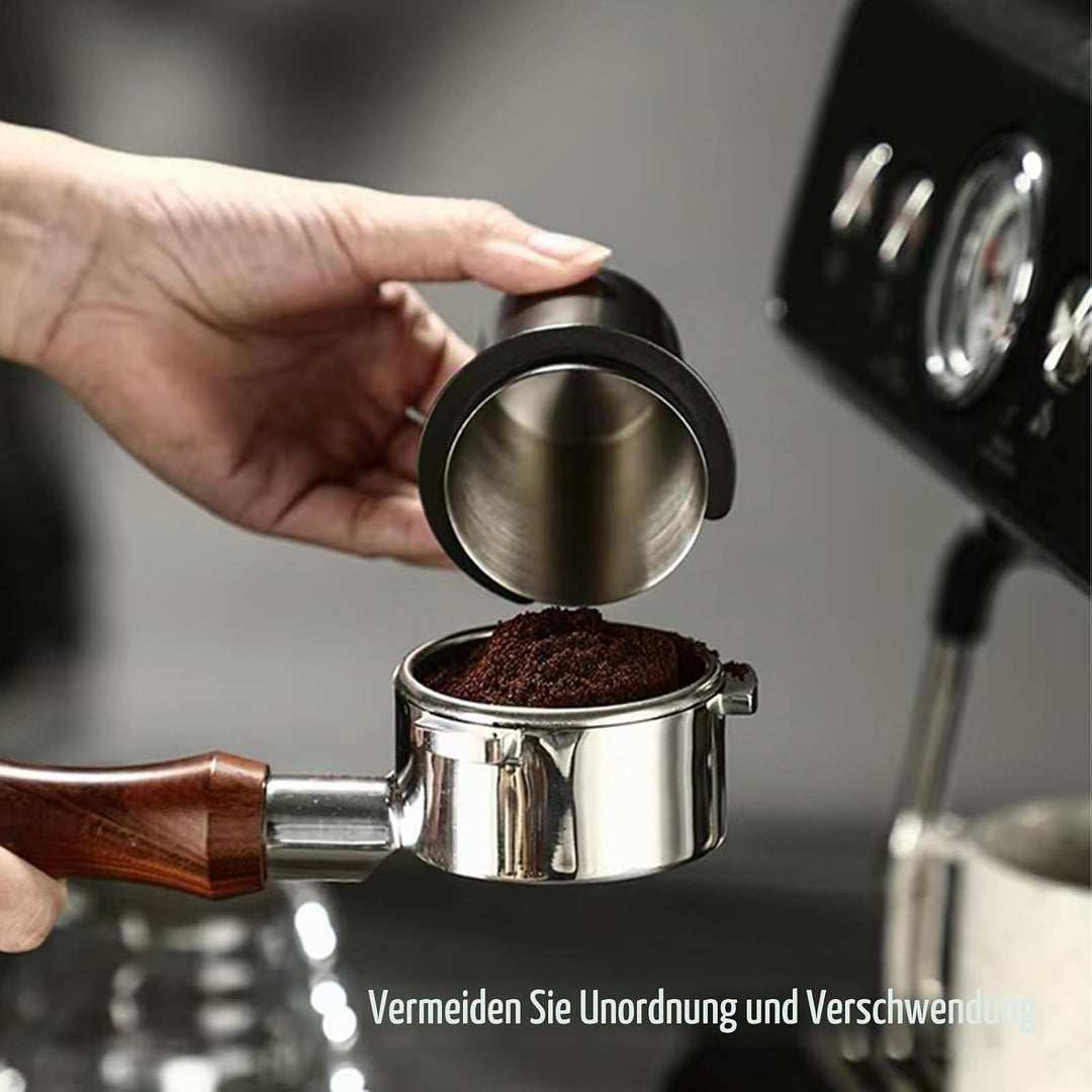 58mm Dosierbecher, Barista Zubehör Coffee Dosing Cup Edelstahl, Schwarz Siebträger Zubehör Kaffee Do