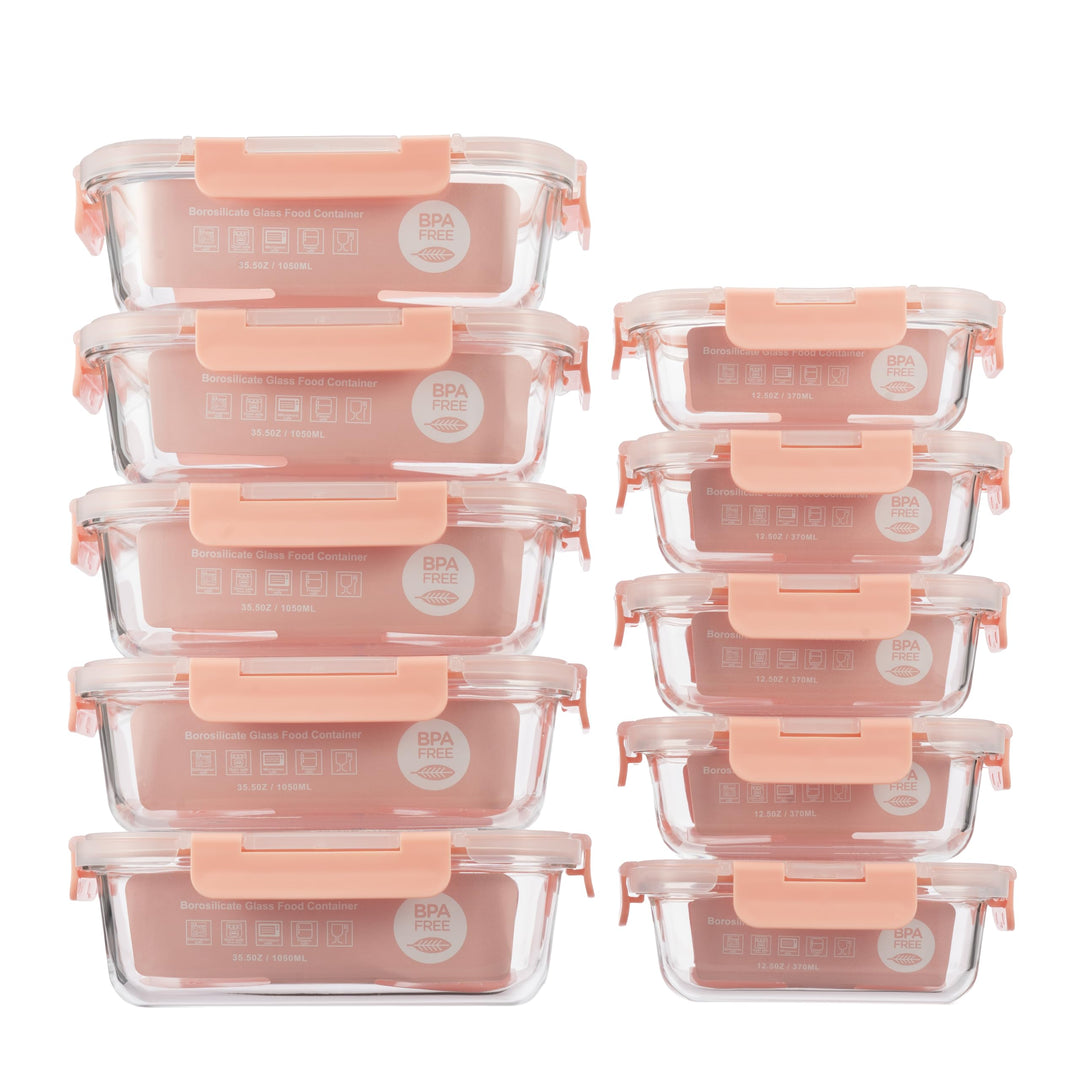 S SALIENT Glas-Frischhaltedosen Set Brotdosen meal prep boxen mitgebrachtes Essen Glasbehälter mit d