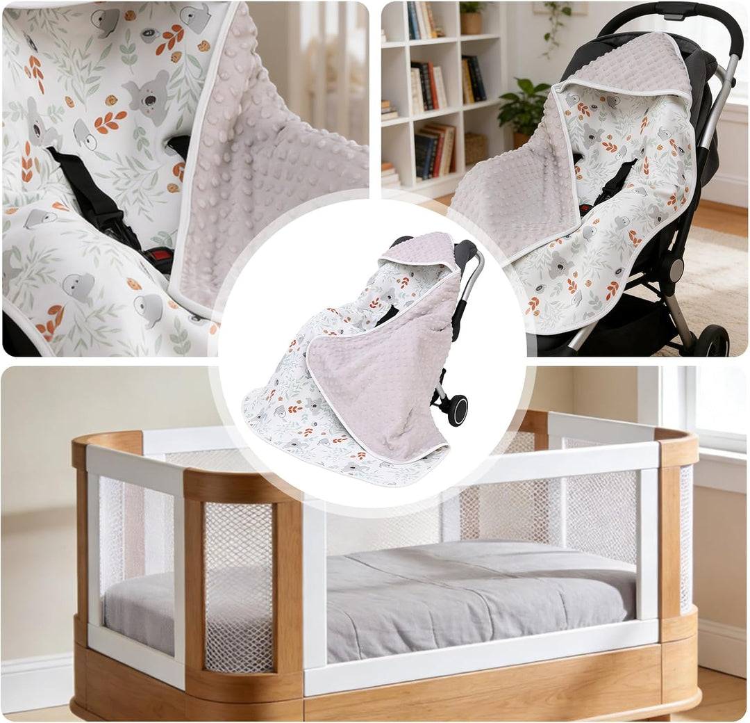 GOEDCH Universal Einschlagdecke Babyschale mit Kapuze 90 x 90 cm: 100% Baumwolle Einschlagdecke für