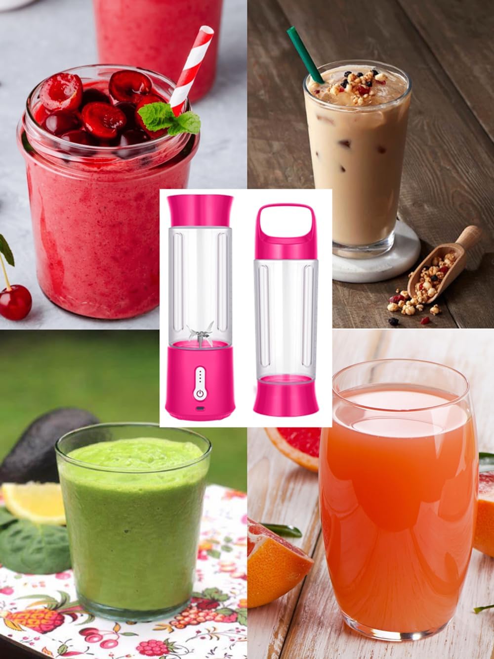 Tragbarer Mixer Persönliche Mini-Grösse für Gemischte Säfte - Shakes und Smoothie-Mixer - USB Wieder