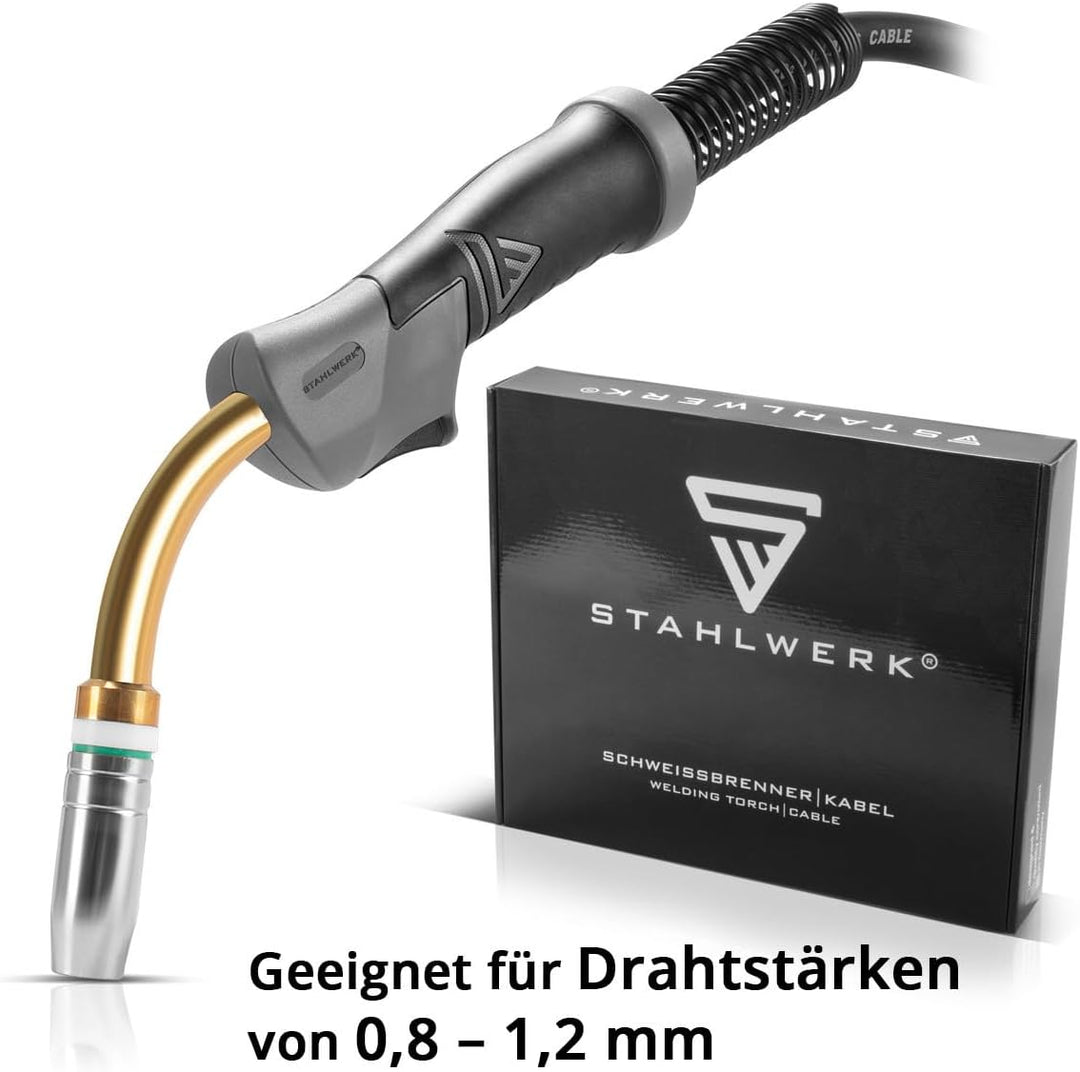 STAHLWERK AK25 | MB25 Schweissbrenner inklusive 3 m Schlauchpaket, Profi-Schweisszubehör für MIG MAG