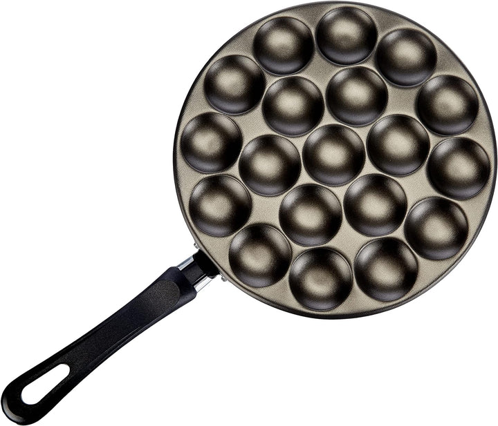 patisse,2999,Poffertjes AA8Pfanne-Set mitRezepten, Teigflasche undHolzstäbchen, Aluminium, Schwarz,