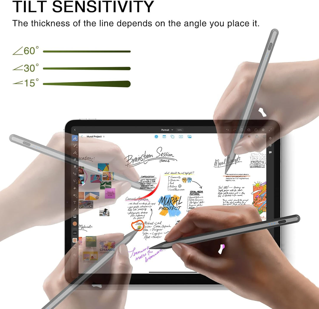 HATOKU Stift 2. Generation, Schnelllade Pencil für iPad mit Neigung & Palm Rejection, Magnetic Penci
