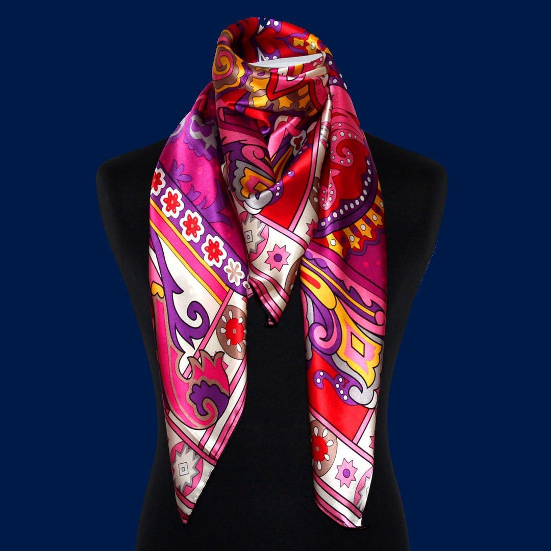 Lorenzo Cana Luxus Seidentuch aufwändig bedruckt Tuch 100% Seide 110 x 110 cm in harmonischen Farben