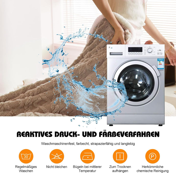 Ergocar Flauschige Kuscheldecke, Sofadecke Doppelgesicht Dicke Decke, Dicke Warme Sherpa Fleece Plüs