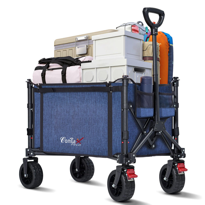 COMLAX FIELD Bollerwagen Faltbar mit Grosse All Terrain Räder, 120L 100KG Klappbarer Bollerwagen mit