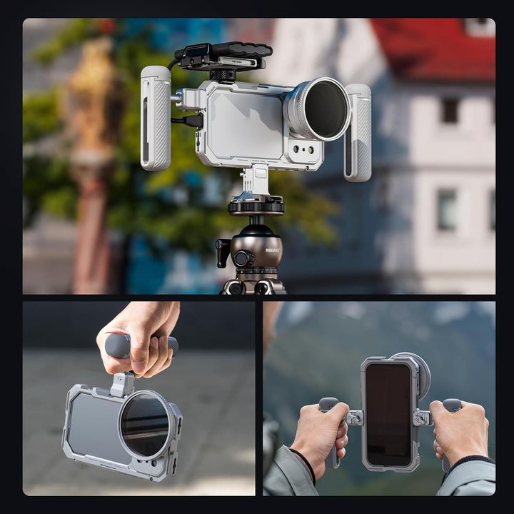 NEEWER 17 Pro Käfig Cage Video Rig Handy Stabilisator Set kompatibel mit iPhone 17 Pro mit 67mm Filt