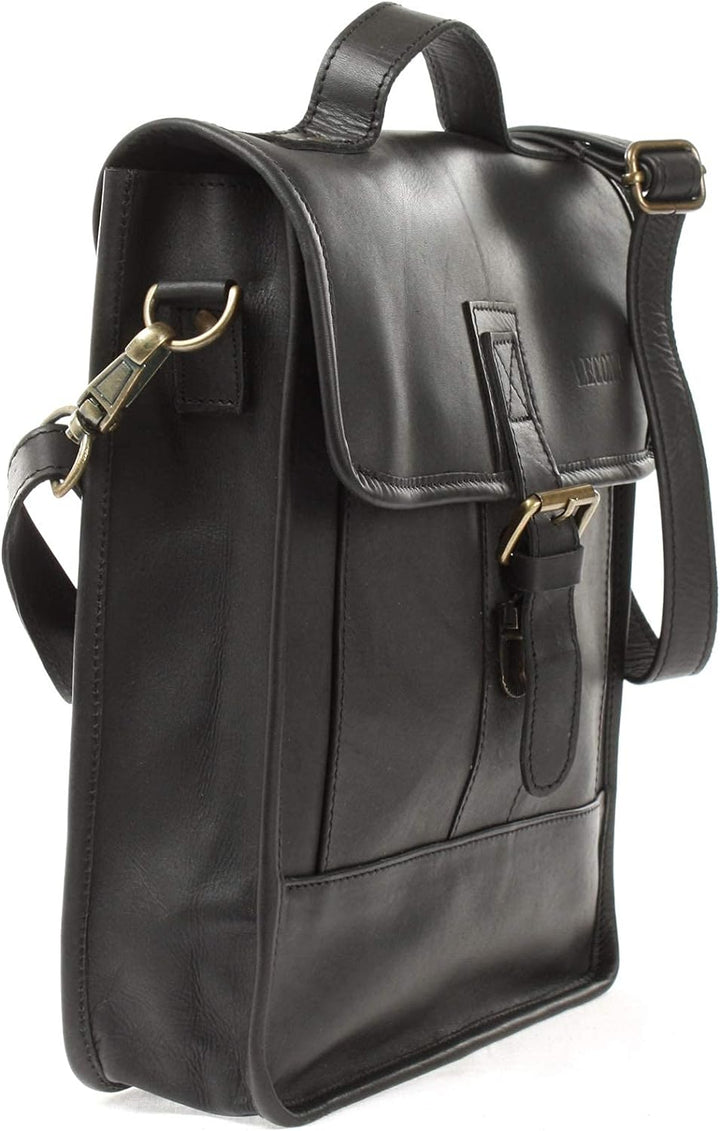 LECONI Umhängetasche Freizeittasche Echtleder vintage Herren Damen Hochformat Leder 24x30x8cm LE3052