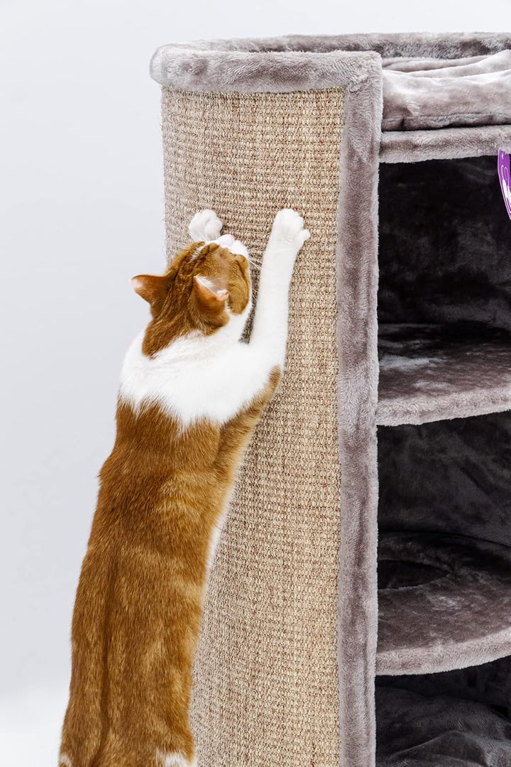 Petrebels XXL Kratztonne für grosse Katzen, Superdome 100 cm, Cappuccino | extrem stabil, Ø 50 cm Br