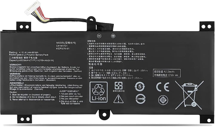 C41N1731 C41PnC5 0B200-02940000 Laptop-Akku-Ersatz für ASUS ROG Strix Hero II GL504GM ROG Strix Scar