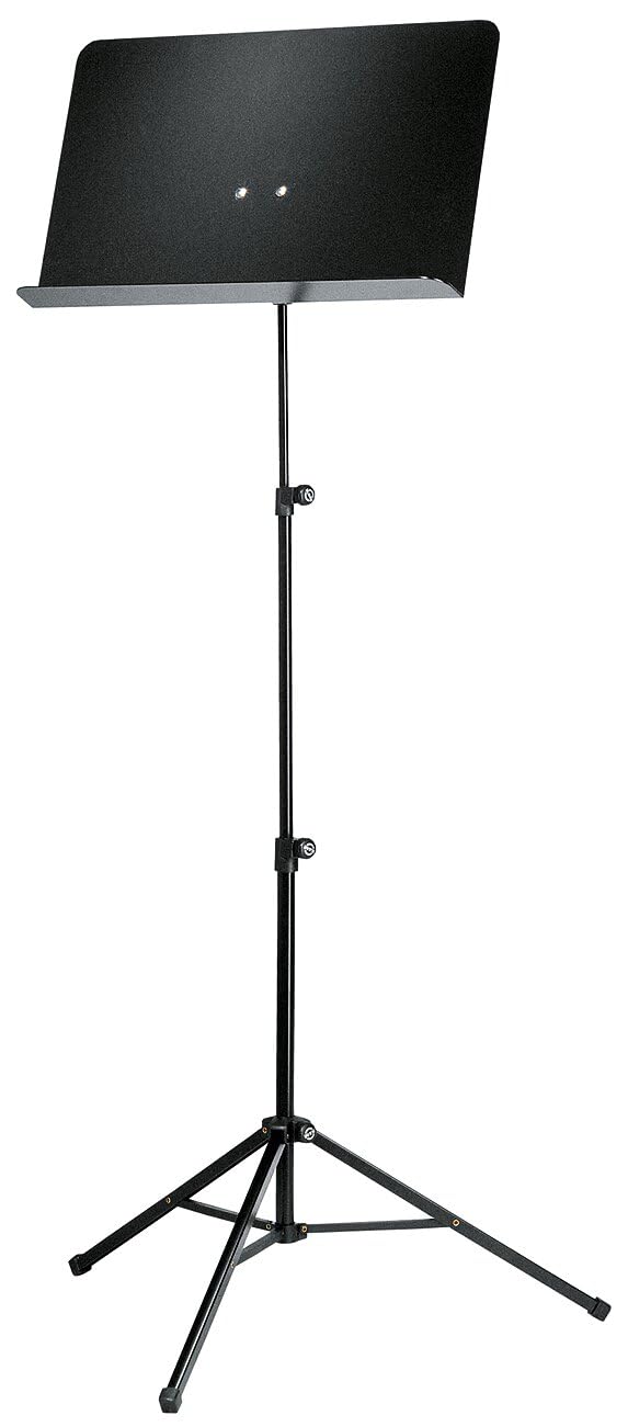 K&M 10068 Schulorchester-Notenpult Schwarz – klappbarer, ausziehbarer Notenständer 55,5 – 119 cm - P