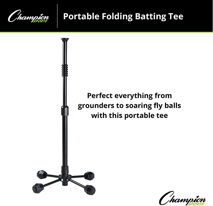 Champion Sports tragbar Batting Tee (schwarz)