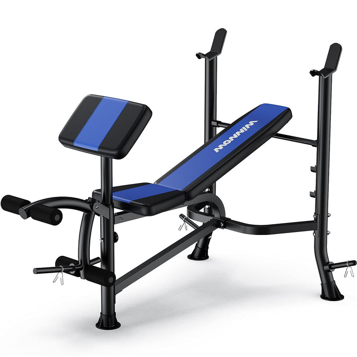 WINNOW Verstellbare Hantelbank mit Beinstrecker und Preacher Curl Heimtraining Fitnessstudio Gewicht