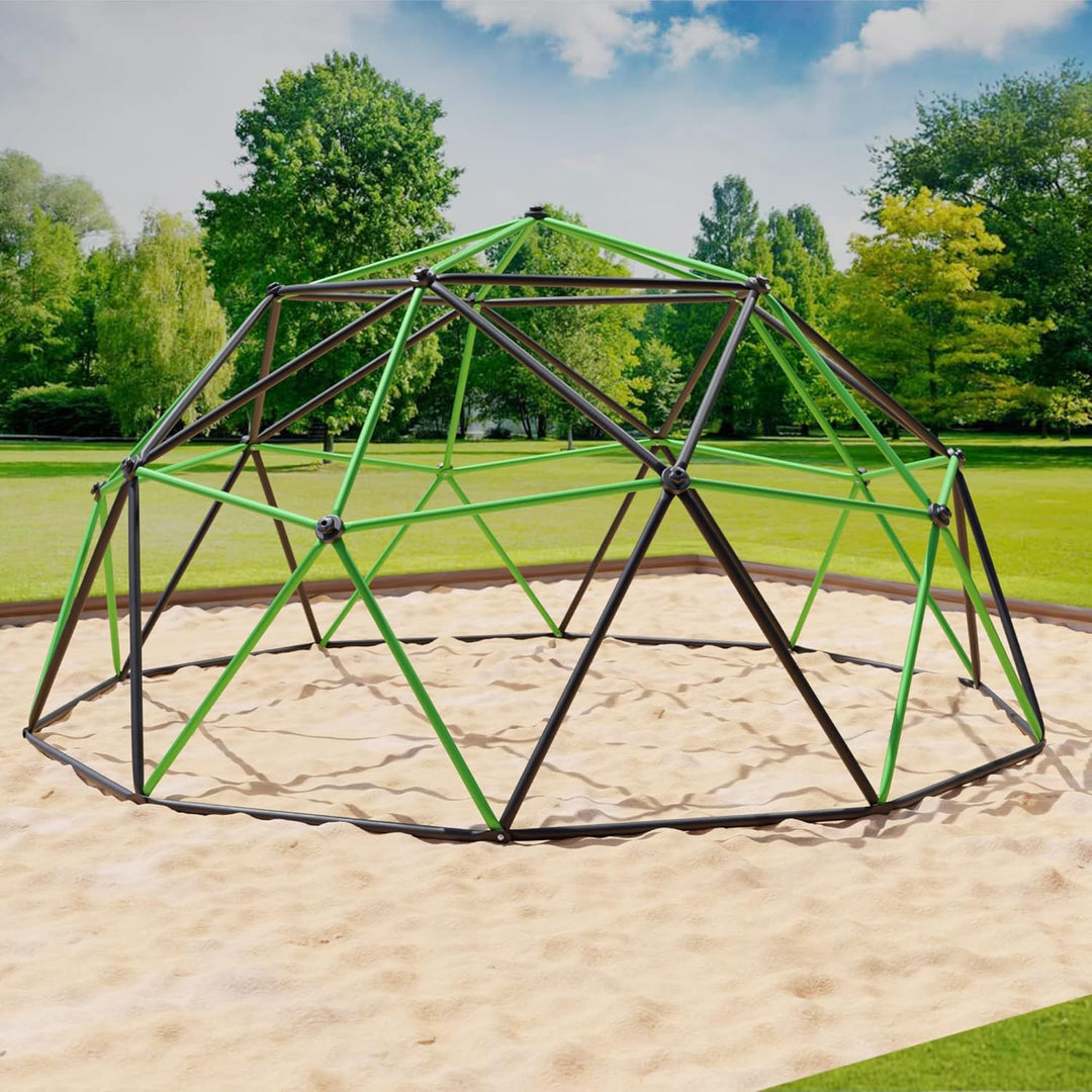VESKA Klettergerüst DomeClimber Kinder Metall Kletterkuppel Geodome (12FT - 360cm, anthrazit/grün) 1