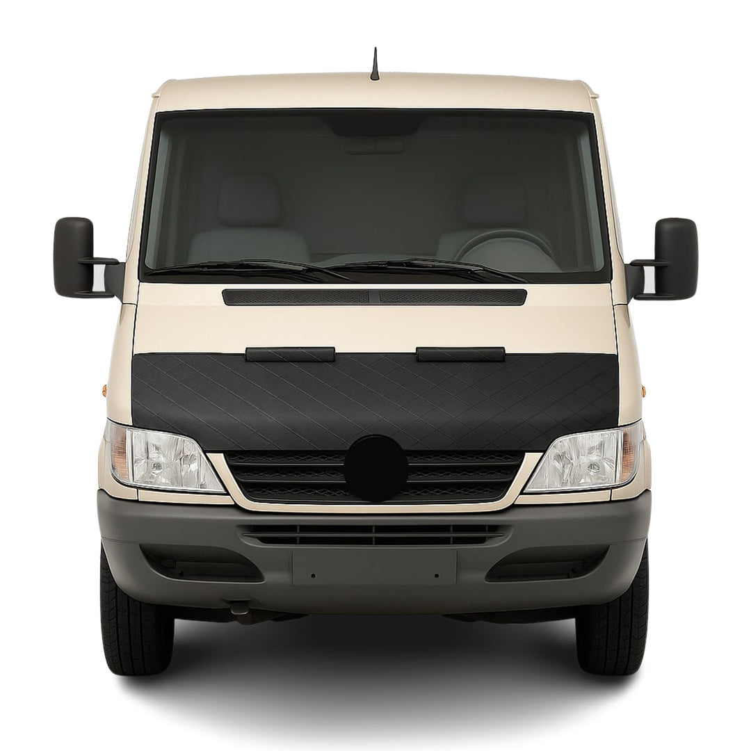 OMAC Schwarz Halb Haubenbra Steinschlagschutz kompatibel mit Mercedes Sprinter W901 2001-2006 Diamon