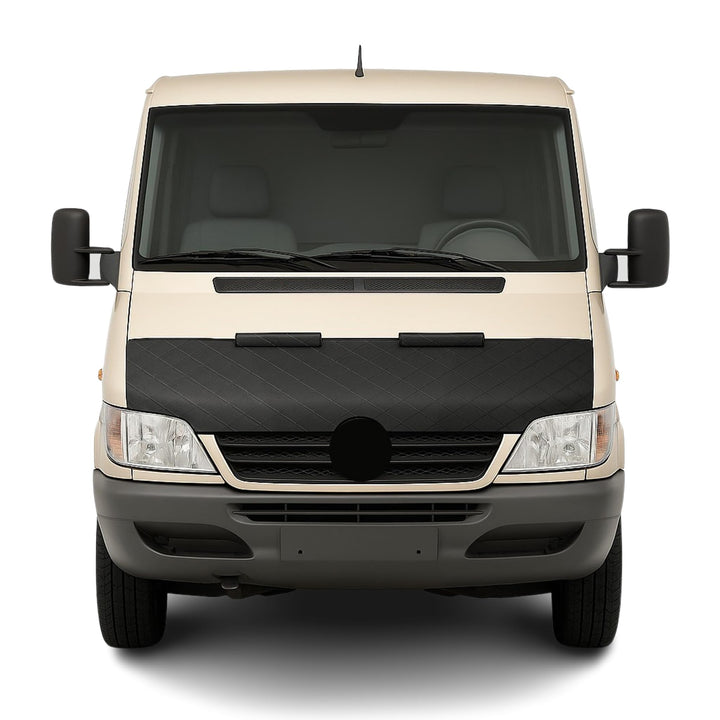 OMAC Schwarz Halb Haubenbra Steinschlagschutz kompatibel mit Mercedes Sprinter W901 2001-2006 Diamon