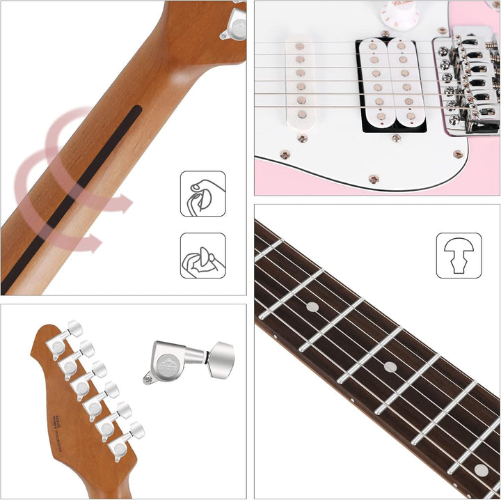 Eastrock E Gitarre Set E Guitar 39 Zoll Elektrogitarre mit Verstärker 10 Watt，Gitarre Tasche, Plektr