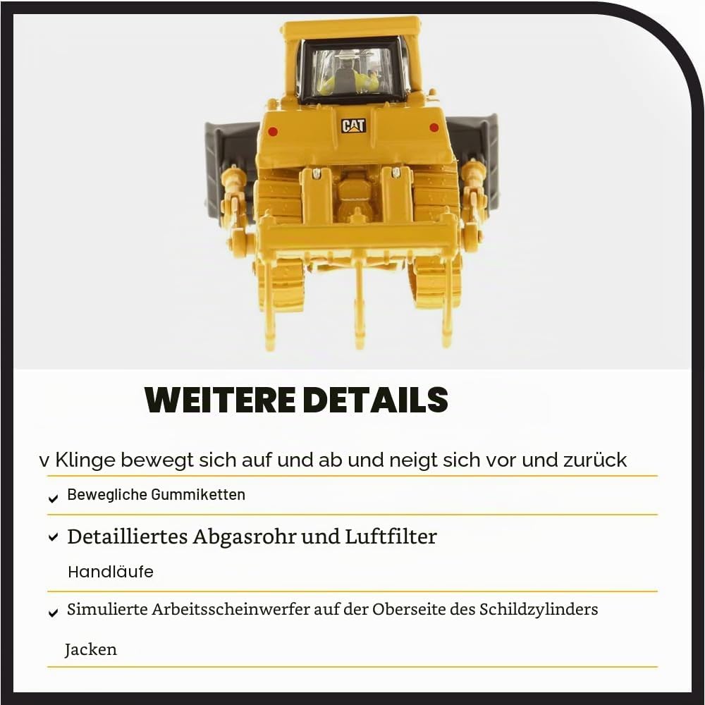 Diecast Masters 85209 - Caterpillar Kettendozer D9T, detailgetreues H0 CAT Baufahrzeug in Metallbox,