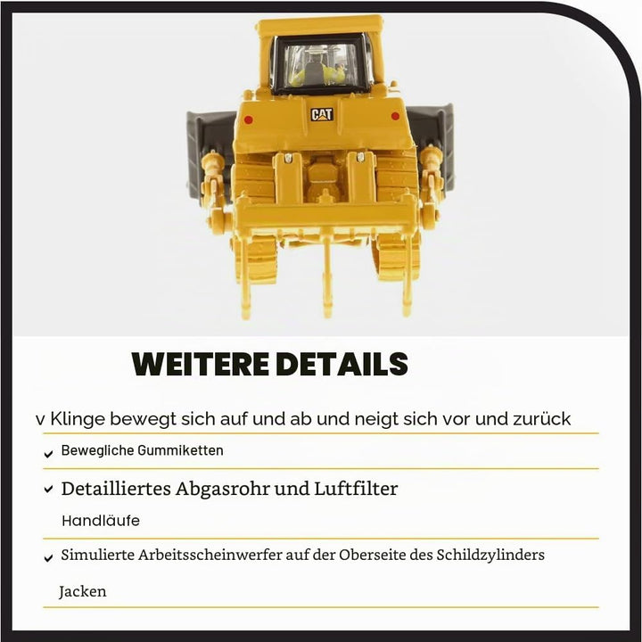 Diecast Masters 85209 - Caterpillar Kettendozer D9T, detailgetreues H0 CAT Baufahrzeug in Metallbox,