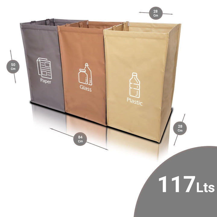 NYIKA - Mülltrennsystem 3fach - Recycling System - Mülltrennsystem - Altpapier Sammler - Mülltrennun