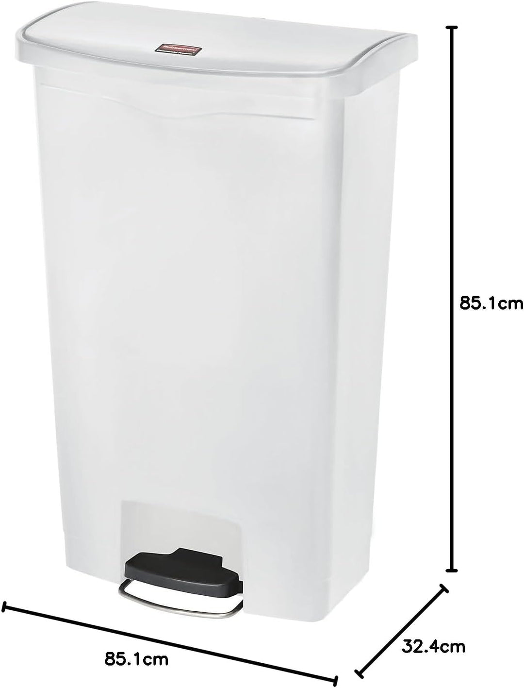 Rubbermaid Commercial Products Slim Jim 1883559 68 Litre Front Step Step-On Resin Wastebasket - Whit
