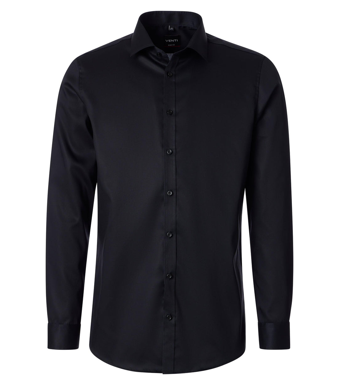 Venti Businesshemd Uni Body Fit Standard 35 Schwarz, Standard 35 Schwarz