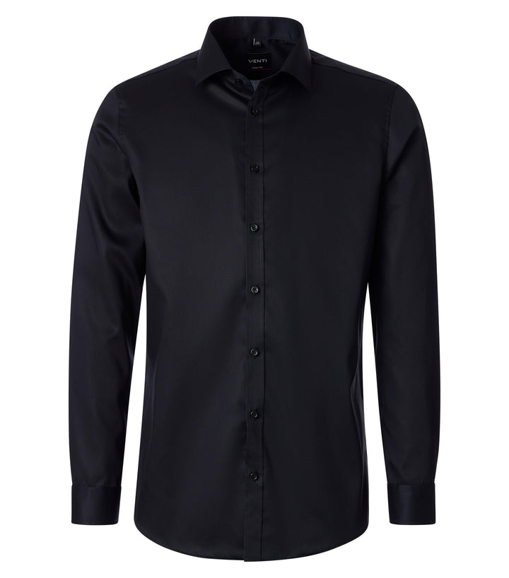 Venti Businesshemd Uni Body Fit Standard 35 Schwarz, Standard 35 Schwarz